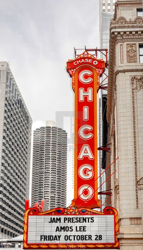 "The Chicago Theatre sign" by Valerio - £12.40 Chicago Theater Sign, Broadway Sign, Chicago Decor, Chicago Signs, Shot Ski, Chicago Theatre, Theatre Sign, Chicago Art, Display Advertising