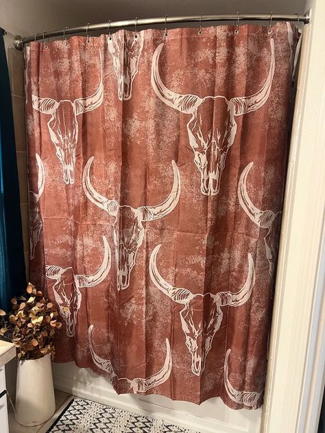 Western Boho Bathroom, Western House Decor, Rustic Shower Curtain, Western Shower Curtain, Western Bathrooms, Rustic Bathroom Shower, Western Bathroom Decor, Teen Bathroom, Western House