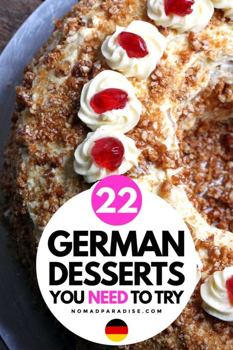 German Pastries Recipes, German Deserts Easy, Bavarian Desserts, German Desserts Easy, German Desserts Authentic, German Dessert Recipes, German Christmas Desserts, Polish Sweets, German Deserts