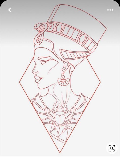 Nefertiti Tattoo, Egyptian Drawings, Starověký Egypt, Egyptian Tattoo Sleeve, Egypt Tattoo, Future Room, Flash Tattoo Designs, Egyptian Tattoo, Tattoo Stencil Outline