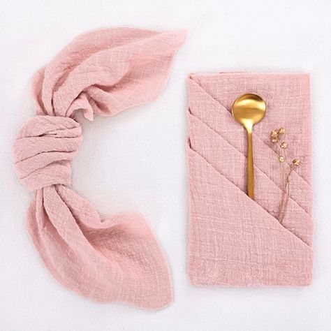 Dusty Rose Cheesecloth Gauze Napkins 16.5"x16.5" - Set of  10 Gauze Napkins, Cotton Wedding, Cloth Napkin, Wedding Tablescapes, Cheese Cloth, Table Napkins, Boho Stil, Rose Wedding, Cloth Napkins