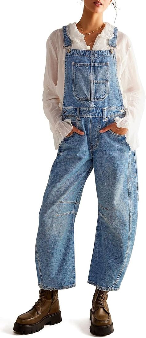 Amazon.com: Qazel Vorrlon Denim Overalls for Women Barrel Wide Leg Bib Baggy Jeans Adjustable Denim Romper Stretch Jumpsuit Y2K Pants : Clothing, Shoes & Jewelry Baggy Overalls, Overalls For Women, Stretch Jumpsuit, Y2k Pants, Denim Romper, Denim Overalls, Baggy Jeans, Denim Women, Shoes Jewelry