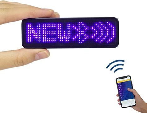 Amazon.com : VBLab Wireless Bluetooth LED Name Badge Upgraded Rechargeable Name Tag (Blue) : Office Products The Equalizer, Tech Ideas, Animation Types, Effect Light, Blue Office, Create Picture, How To Make Animations, Name Badges, Can Lights