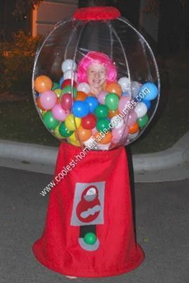 Homemade Gumball Machine Halloween Costume Idea: My daughter, Megan, decided that she wanted to be something amazing this year for Halloween.  She came up with the homemade Gumball Machine Halloween costume Bubble Gum Machine Costume, Gumball Machine Halloween Costume, Gumball Costume, Gumball Machine Costume, Homemade Halloween Costumes, Diy Halloween Costume, Homemade Costumes, Halloween Costume Contest, Homemade Halloween