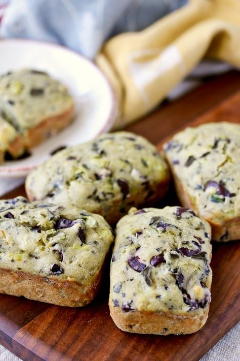 Kalamata Olive and Oregano Mini Loaves Mini Loaf Pans Ideas, Mini Loaf Pan Recipes, Savory Bread Recipes, Loaf Pan Recipes, Mini Bread Loaves, Loaf Bread Recipe, Mini Loaf Cakes, Savory Bread Recipe, Mini Loaves