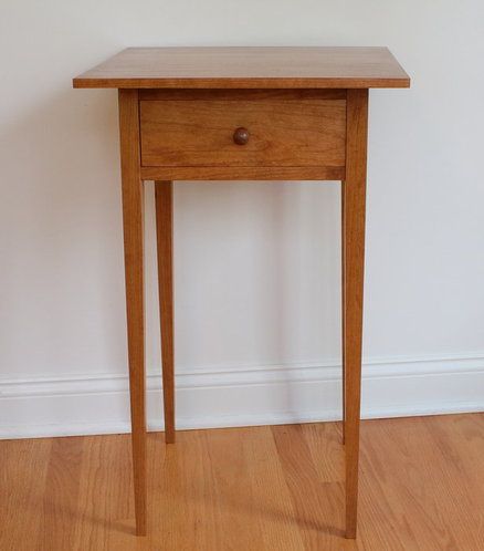 Shaker Style End Tables, Round Occasional Table, Shaker Bedside Table, Shaker End Table, Shaker Side Table, Shaker Furniture Plans, Table Leg Design, Shaker Siding, Wood Crafts Furniture