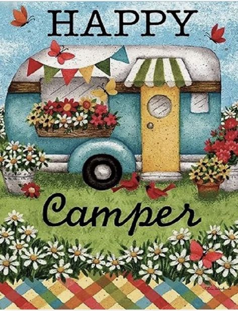 Vintage Camper Art, Camper Art, Art Kits For Kids, Retro Campers, Vintage Campers, Camper Decor, Gems Art, Rhinestone Art, Camping Fun