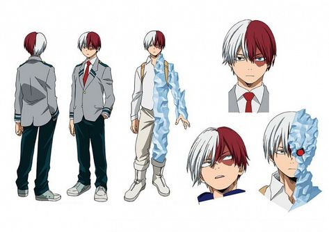 Todoroki Shouto (Boku No Hero) Model Sheet, Male Character, 5 Anime, Hero Costumes, Buko No Hero Academia, My Hero Academia Memes, Art Simple, Character Design Animation, Character Design Male