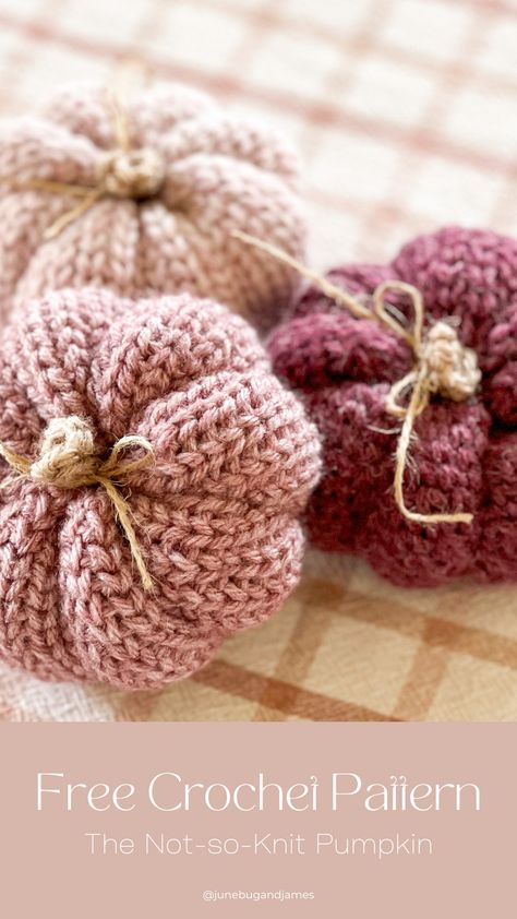 The Not-So-Knit Pumpkin Simple Free Crochet Pattern — Junebug & James Crocheted Pumpkins, Pumpkin Patterns Free, Crochet Fall Decor, Knit Embroidery, Fall Classroom Decorations, Fall Crochet Patterns, Quick Crochet Patterns, Halloween Crochet Patterns, Crochet Fall