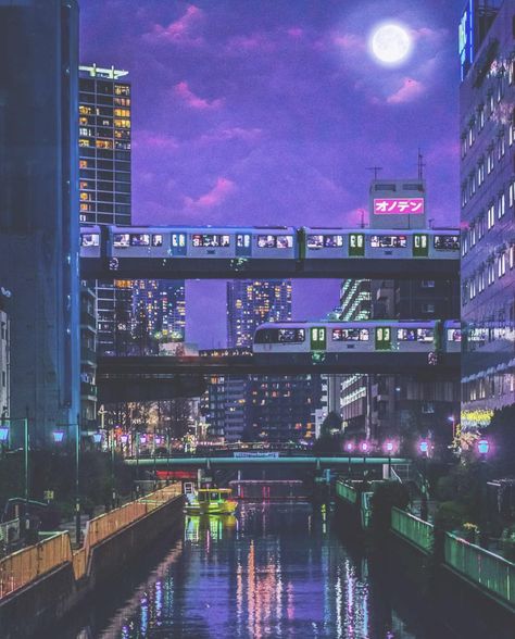 Cyberpunk Game, Purple City, Tokyo Aesthetic, Wallpapers Ideas, App Ideas, Neon Noir, Neo Tokyo, Bg Design, Tokyo Night