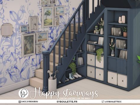 The Sims Resource - Patreon release - Happy Stairways - Part 2 Sims 4 Carpet Stairs, Sims 4 Cc House Exterior Walls, Sims 4 Mudroom Cc, Syboulette Sims 4, Sims 4 Cc Stairs Functional, Sims 4 Entryway, Sims 4 Stairs Cc, Sims 4 Stairs, Sims Furniture