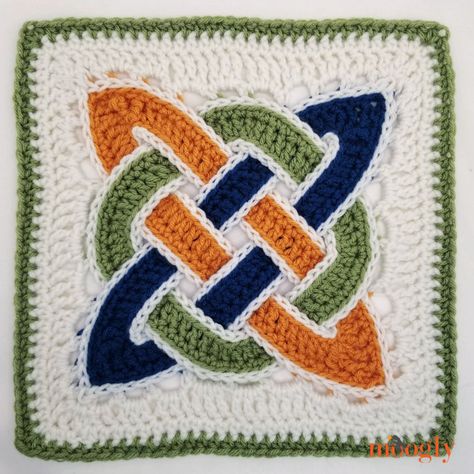 Celtic Knot Granny Square, Celtic Granny Square Crochet, Celtic Crochet, Crochet Celtic, Celtic Knot Crochet, Crocheted Blankets, Crochet Stitches Free, Crochet Abbreviations, Celtic Knots