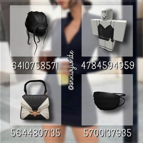 Bloxburg Hair Codes Black Claw Clip, Headphone Codes For Bloxburg, Id Roupas Bloxburg, Bloxburg Aesthetic, Codes Bloxburg, Dress Code Outfits, Roblox Sets, Bloxburg Clothes, Code Outfit