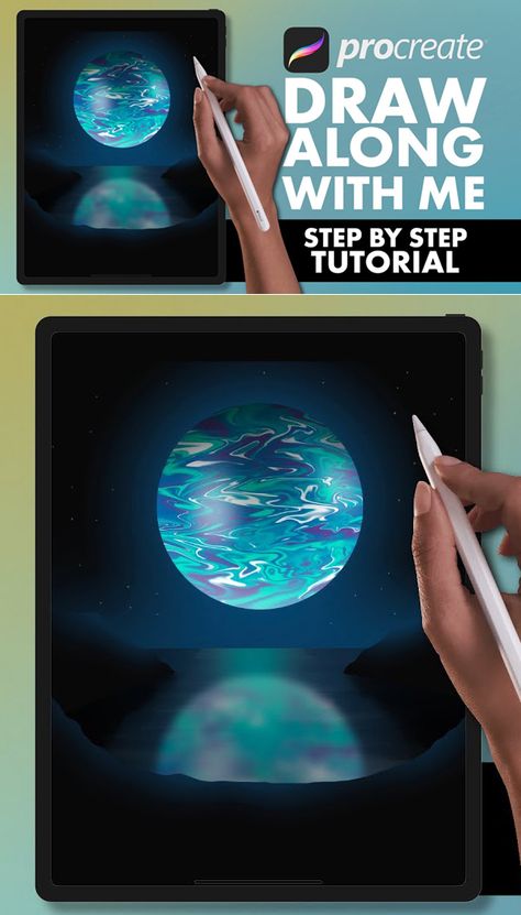 How to Draw a Space Themes in Procreate Step By Step Tutorial Procreate Tutorial Step By Step Easy, How To Draw In Procreate, Digital Art Beginner Step By Step, Procreate Guide, Procreate Tutorial Step By Step, Procreate Drawing Tutorials, Procreate Space, Procreate Art Ideas, Procreate Step By Step