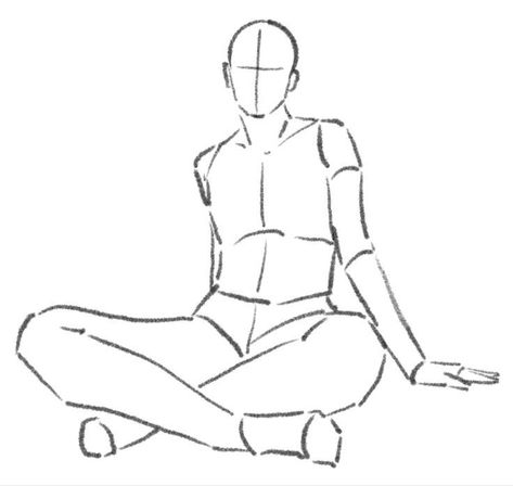 Sitting Down Drawing Pose, Easy Drawing Poses For Beginners, Gardening Pose Reference Drawing, Art Base 1 Person, Person Sitting Drawing, Drawing Sitting Poses, Drawing Reference Poses Sitting, Pose Base Drawing Reference, Calm Poses