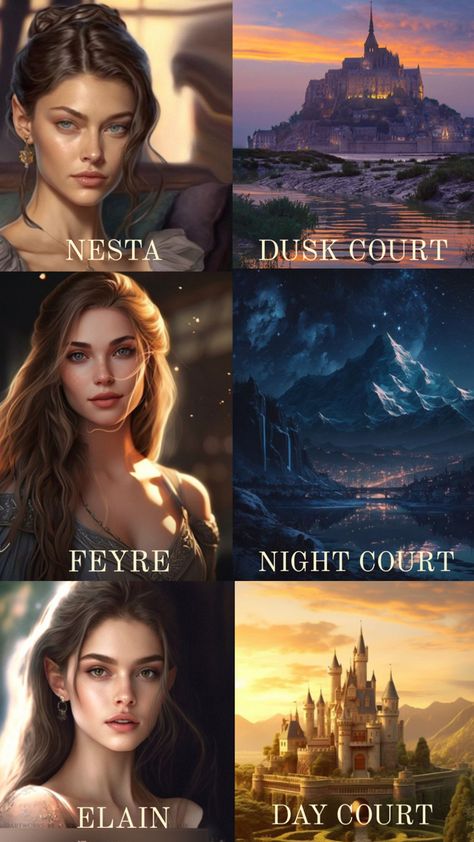 I made one of these with Elain in the spring court but i’ve seen a lot of theories with her in the day court and i love it. #sjmaas #sarahjmaas #fantasybooks #fantasy #romantasy #nightcourt #thenightcourt #books #acotar #acomaf #acourtofthornesandroses #hosaf #cc3 #acowar #feyre #nesta #solarcourts A Court Of Thorns And Roses Elaine, Acotar Feyre Nesta And Elain, Nesta And Elain Fanart, Feyre And Sisters, Rhysand Inner Circle, Nesta Feyre And Elain, Dread Trove Acosf, The Archeron Sisters, Feyre Trapped In Spring Court