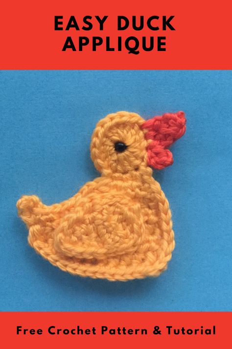 Easter Applique Patterns, Chicken Applique, Duck Applique, Duck Crochet Pattern, Boy Crochet Patterns, Duck Crochet, Crochet Duck, Bookmark Crochet, Crochet Applique Patterns Free