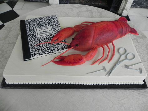 Crawfish Groom's cake by hainesbarksdale, via Flickr Fondant Lobster, Crawfish Cake, Lobster Decor, Lobster Cake, Lobster Party, Summer Sweets, Birthday Cake Pictures, Bakery Menu, Beautiful Birthday Cakes