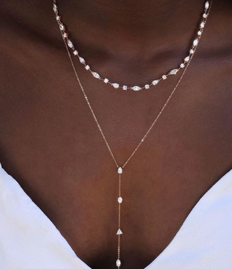 Anita Ko on Instagram: “NEW✨The Gemma necklace, pair it with the 7 stone lariat to spice up your look ❤️‍🔥 #anitako” Multi Diamond Necklace, Simple Diamond Jewelry, Modern Necklace Design, Necklace Trends, Layering Diamond Necklaces, Black Diamond Necklace, Diamond Drop Necklace, Real Diamond Necklace, Diamonds Rings