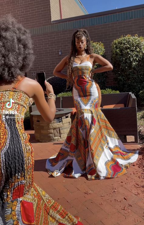 African Themed Prom Dress, Ghanaian Cultural Dresses, African Attire Prom Dresses, African Dress Aesthetic, African Inspired Prom Dress, Traditional Prom Dresses African, African Homecoming Dress, African Dresses For Prom, African Dress For Prom