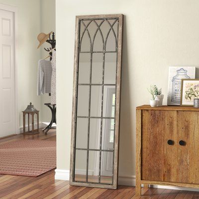 Wood Full Length Mirror, Distressed Doors, Decorative Bathroom Mirrors, Full Length Wall Mirror, Freestanding Mirrors, Distressed Walls, Wall Mirrors Set, Faux Window, Vanity Wall Mirror