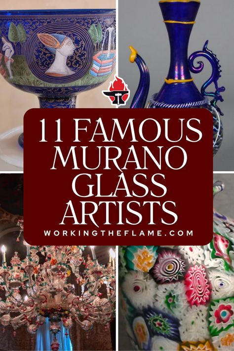 Dive into the world of exquisite craftsmanship with our showcase of 11 famous Murano glass artists! Explore the innovative techniques, stunning designs, and enduring legacies of these maestros who have shaped the art of glassmaking. Perfect for art enthusiasts and those captivated by the beauty of Murano glass.   #MuranoGlassArtists #ArtisticMastery #GlassArtist #Murano #Glass #GlassMaking #Art #Artist #WorkingTheFlame Glassblowing Art, Glass Art Products, Most Famous Artists, Glass Museum, Blown Glass Art, Chihuly, Glass Figurines, The Flame, Glass Artists