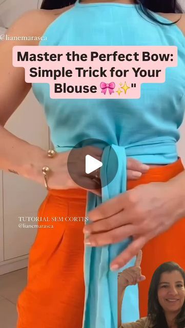 Carla Madureira on Instagram: ""Turn your blouse into a fashion statement with the perfect bow! 🎀

In this video, I’ll show you how to tie a beautiful, balanced bow step by step. Whether it’s for work, a party, or a casual day out, this elegant detail can elevate your look instantly.

Try this tip and let me know how it works for you! Tag a friend who needs to know this hack. 💕

Credits to @lianemarasca
#StyleHack #FashionTips #BowTyingMadeEasy #ElegantLooks #WardrobeIdeas #letsmakeez #easyliving #homehacks #style" Bow Step By Step, Blouse Tutorial, Perfect Bow, Tag A Friend, Simple Tricks, Simple Living, Elevate Your Look, Fashion Statement, Make It Simple