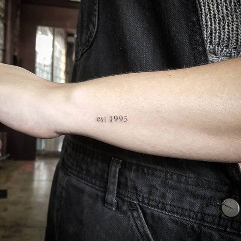 Est 1995 Tattoo Ideas, Est Tattoos Ideas, Est 1995 Tattoo, 1995 Tattoo Ideas, Est Tattoo, Birth Date Tattoo, 1995 Tattoo, Est Tattoos, Birth Year Tattoo