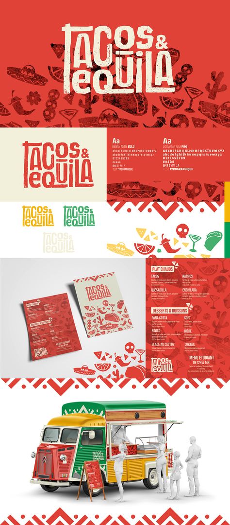 Food Truck :: Behance Logo Design Presentation, Food Brand Logos, Food Branding, Food Truck Design, Motion Design Video, Food Graphic Design, Restaurant Menu Design, Restaurant Branding, Design Textile