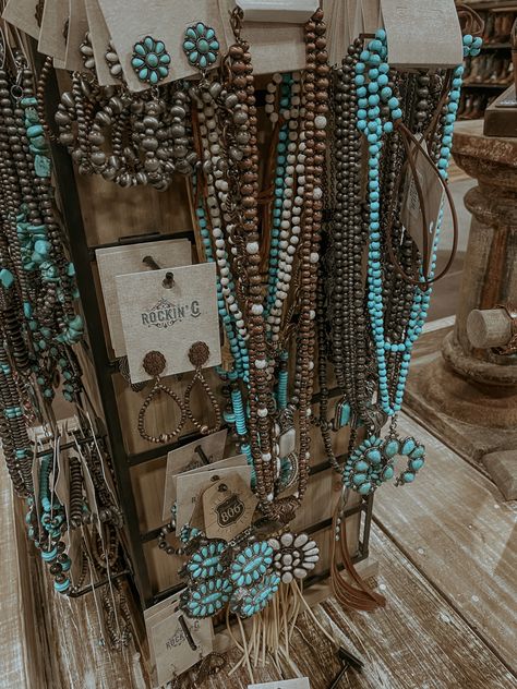 Western Boutique Jewelry, Turquoise Jewelry Aesthetic, Western Boutique Display, Punchy Jewelry, Western Shopping, White Buffalo Turquoise Jewelry, Real Cowgirl, Western Logo, Western Fashion Jewelry