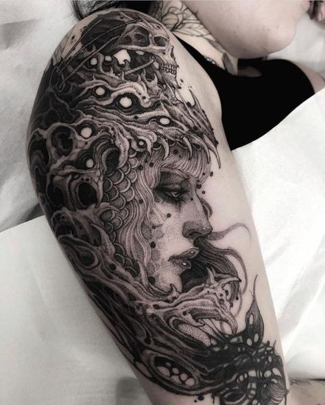 Real Tattoos, Tattoo Magazine, Men Tattoos Arm Sleeve, Witch Tattoo, Ornamental Tattoo, Gothic Tattoo, Badass Tattoos, Makeup Tattoos, Real Tattoo