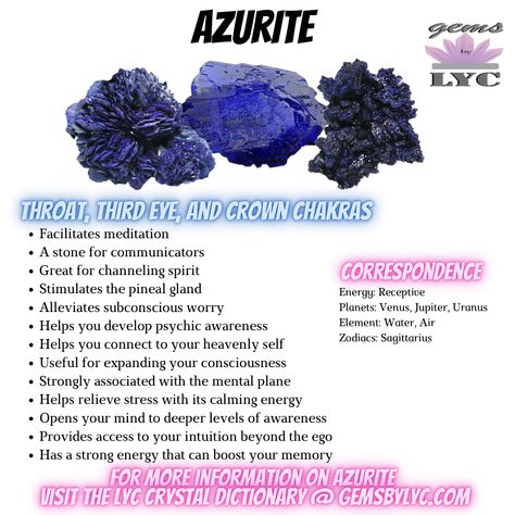 Azurite Crystal Meaning, Crystal Dictionary, Azurite Meaning, Crystal Grimoire, Crystal Knowledge, Crystal Cards, Crystals Meaning, Azurite Crystals, Dream Recall