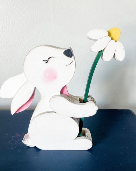 MaconMegs - Etsy Easter Woodworking Projects, Wooden Bunnies, Wood Project Plans, Easter 2025, Wooden Easter Bunny, Spring Wood Crafts, Wood Bunny, Bunny Flower, 10 Mayo