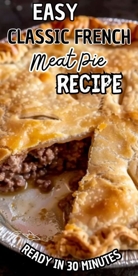 Easy Classic French Meat Pie—a savory delight that's sure to transport you to the rustic kitchens of rural France. Picture tender chunks of seasoned meat enveloped in a flaky, buttery crust, baked to golden perfection. Whether enjoyed as a hearty dinner centerpiece or a comforting French Meat Pie, French Meat, Meat Pie Recipe, Dinner Centerpieces, Rustic Kitchens, Rural France, Pastry Crust, Chocolate Cookie Recipes, Pie Crust Recipes