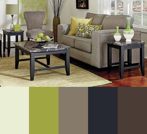 Clay Living Room, Green Living Room Color Scheme, Grey And Brown Living Room, Brown And Blue Living Room, Brown Living Room Decor, Green Living Room, Room Green, Childrens Bedroom, Room Refresh