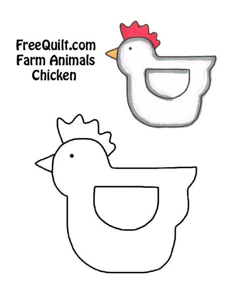 Chicken Line Art - Free Printable Stencil - FreeQuilt.com Chicken Line Art, Farm Animals Quilt, Quilt Chicken, Quilt Patterns Templates, Farm Animal Quilt, Printable Stencil, Art In Black And White, Black And White Outline, Free Stencils Printables