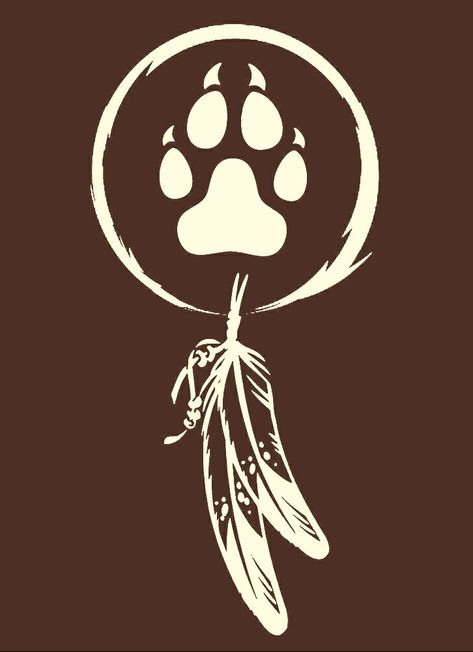 Apache Indian Tattoo, Bear Paw Tattoo, Cherokee Indian Tattoos, Native American Wolf Tattoo, Native American Svg, Bear Paw Tattoos, Native Drawings, Native American Tattoo Designs, Indian Feather Tattoos