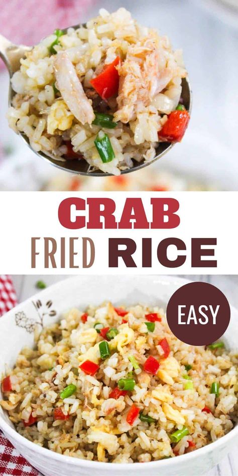 Chinese Food Recipes Crab Meat, Crab And Rice Recipes, Crab Rice Recipe, Thai Crab Fried Rice, Crab Fried Rice Recipe, Shrimp And Rice Dishes, April Recipes, Crab Fried Rice, Crab Rice