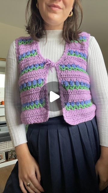 Realm Designs on Instagram: "Styling up my flower garden vest for Autumn 🌷" Crochet Flower Vest, Realm Designs, Crochet Wear, Crochet Tulip, Floral Crochet, Crochet Vest, October 20, My Flower, Crochet Flowers