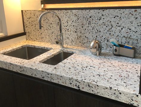 Terrazzo Worktop, Terrazzo Kitchen Countertops, Terrazzo Countertops, Terrazzo Kitchen, Marble Tile Kitchen, Kitchen Magic, Modern Beach House, The Heights, Modern Beach