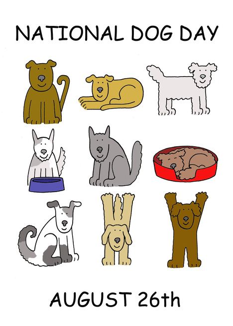 Happy National Dog Day, National Dog Day, Graphic Design Cards, Card Embellishments, Dog Day, Dog Cards, August 26, Dog Signs, Abstract Photos