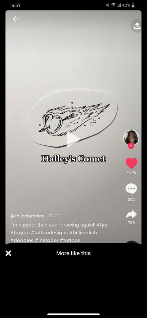 Comet Drawing, Comet Tattoo, Wrist Tattoos Quotes, Halley's Comet, Im Happy, Wrist Tattoos, Tattoo Quotes, Tatting, Tattoo Designs