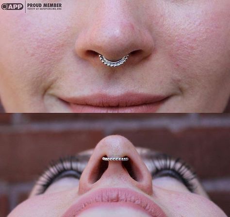 Here's a lovely little septum piercing @westinmichael10 did, using a white gold Latchmi ring from @bvla. Westin will be in the shop today from 2pm until 10pm. Makeup Unicorn, Septum Piercing Jewelry, Septum Nose Rings, Septum Nose, Piercings For Girls, Nice Lips, Dermal Piercing, Nose Pin, Septum Jewelry