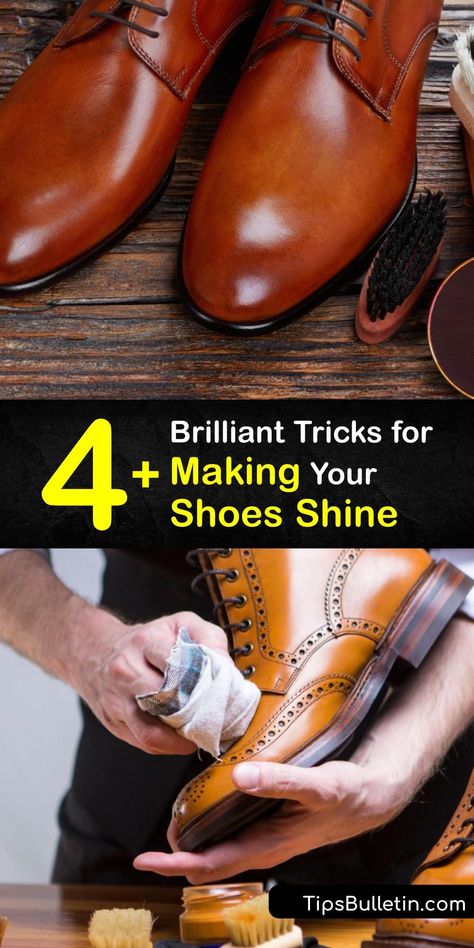 How To Shine Shoes, How To Polish Shoes, Clean Leather Shoes, Shiny Shoes Outfit, Oil Out Of Leather Shoes, Shoe Shine Box Diy, How To Clean Patent Leather Shoes, Cleaning Leather Shoes, Tan Brown Shoes