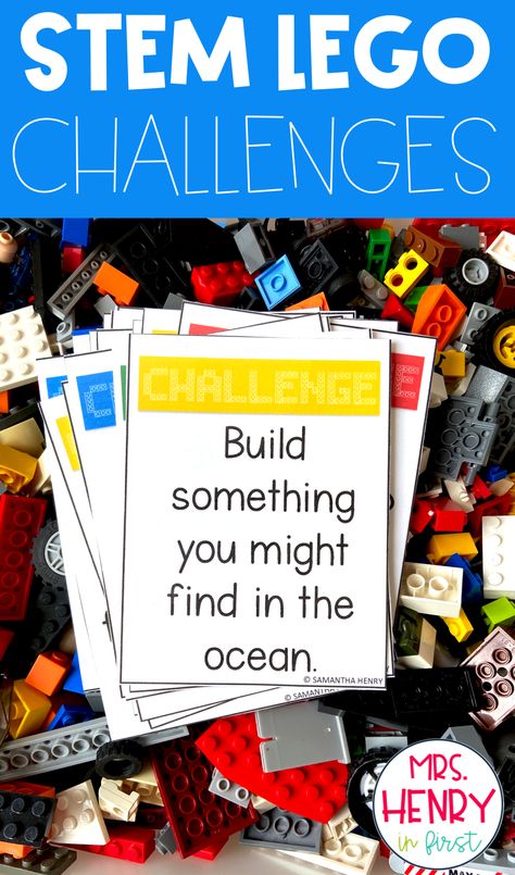 Lego Stem Activities For Kindergarten, Lego Club Activities, Lego Club Challenges, Lego Building Challenges For Kindergarten, Lego Fun Ideas, Lego Stem Ideas, Stem Activities With Legos, Lego Club Ideas For Elementary Schools, Preschool Lego Activities