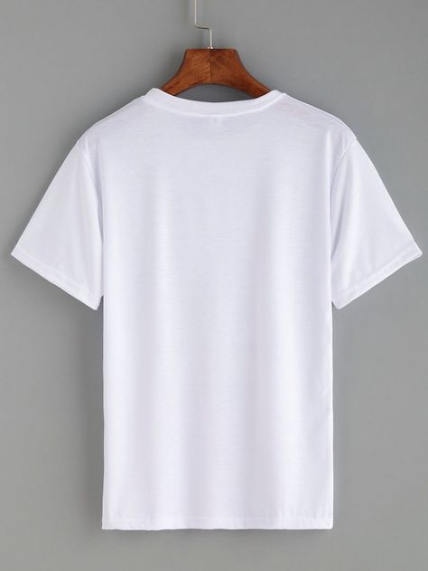 Instagram T Shirt Design, White Shirt Instagram Pictures, Plain T Shirt Mock Up, T-shirts Plain, Plain White T Shirt Template, Shein White Shirt, Blank T-shirt, T Shirt Simple Design, Plain T-shirts