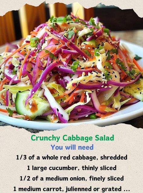 Alexander's Recipes Lettuce Salad Recipes, Paleo Diet Recipes, Cabbage Salad, Healthy Food Choices, Looks Yummy, Healthy Salad Recipes, Soup And Salad, Diet Recipes, Low Carb Recipes