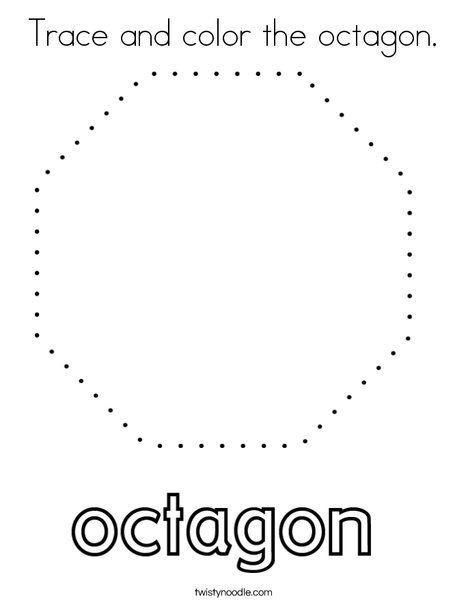 Trace and color the octagon Coloring Page - Twisty Noodle Octagon Shape Activities For Preschool, Octagon Tracing Worksheet, Octogon Crafts For Preschool, Octagon Worksheet For Preschool, Octagon Crafts Preschool, Octagon Activities For Preschool, Subbing Ideas, Arctic Animals Preschool, Spelling Help