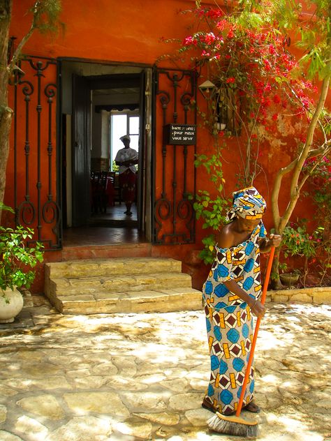 West African Culture Aesthetic, African Asethic, West Africa Aesthetic, West African Aesthetic, Senegal Aesthetic, Restaurant Courtyard, Africa Aesthetic, Senegal Africa, French West Africa