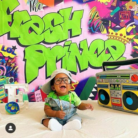 Fresh Prince Birthday Party Outfit, Fresh Prince Of Bel Air Birthday Party, Fresh Prince First Birthday Party, Fresh One Birthday Party, Fresh Prince Baby Shower, Ace Birthday, Prince Birthday Theme, April Baby Shower, Prince Birthday Party